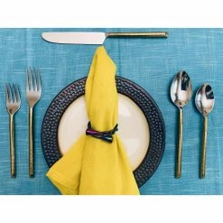 Golden Flatware Set of 5-Pieces (Cut Hammered, Stainless Steel) by Vibhsa 9 Golden Flatware Set of 5-Pieces (Cut Hammered, Stainless Steel) by Vibhsa -Flatware Sales Store gold flatware sets flatwaregolden5 4f 1000