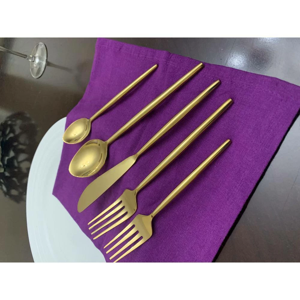 Flatware Gold 5-Piece Stainless Steel 18/0 Modern Place Setting by Vibhsa 7 Flatware Gold 5-Piece Stainless Steel 18/0 Modern Place Setting by Vibhsa - Image 7