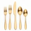 Ellie 20 Piece Matte Gold 18-0 Stainless Steel Flatware Set, Service for 4 by ORNATIVE