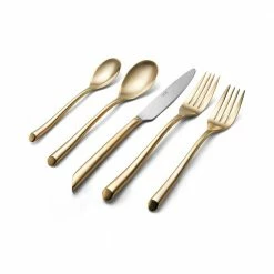 Satin Gold Wave 20-Piece Flatware Set (Service for Set for 4) by Towle Living