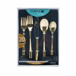 Satin Gold Wave 20-Piece Flatware Set (Service for Set for 4) by Towle Living -Flatware Sales Store gold towle living flatware sets 5213011 c3 1000