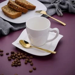 24-Piece 18/8 Gold Stainless Steel Flatware Set Knife Fork Spoon Set (Service for 6) by Velaze -Flatware Sales Store gold velaze flatware sets vlz fw d24g 4f 1000