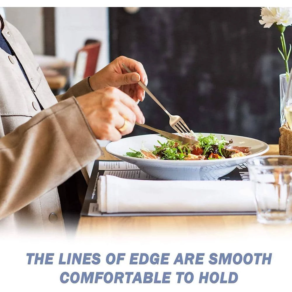 24-Piece Golden Stainless Steel Flatware Serving Set (Service for 6) by Tileon 4 24-Piece Golden Stainless Steel Flatware Serving Set (Service for 6) by Tileon - Image 4