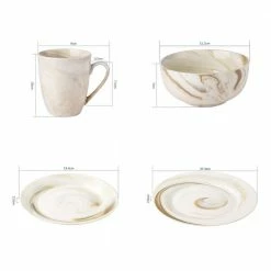 16-Piece Classic Pattern Ceramic Tableware by Unbranded 14 16-Piece Classic Pattern Ceramic Tableware by Unbranded -Flatware Sales Store gray serving sets ssy928 0030 4f 1000