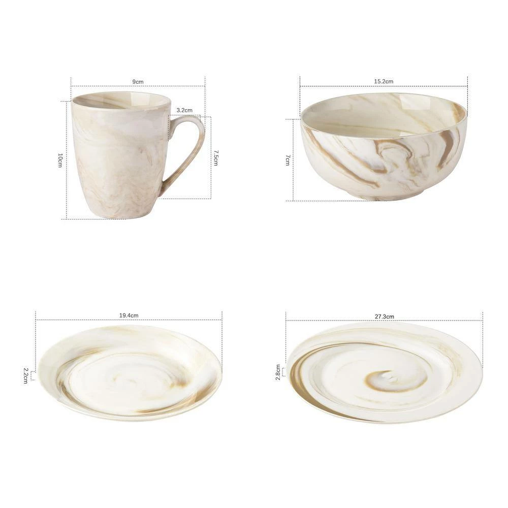 16-Piece Classic Pattern Ceramic Tableware by Unbranded 5 16-Piece Classic Pattern Ceramic Tableware by Unbranded - Image 5