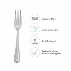 Beaded Monogrammed Letter H 46-Piece Silver Stainless Steel Flatware Set (Service for 8) by RiverRidge Home 16 Beaded Monogrammed Letter H 46-Piece Silver Stainless Steel Flatware Set (Service for 8) by RiverRidge Home -Flatware Sales Store h riverridge home flatware sets 10 152 76 1000