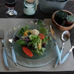 Laguiole 20-Piece Stainless Steel/Ice Blue Flatware Set (Service for 4) by French Home -Flatware Sales Store ice blue french home flatware sets lg124 4f 1000