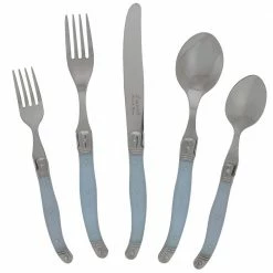 Laguiole 20-Piece Stainless Steel/Ice Blue Flatware Set (Service for 4) by French Home