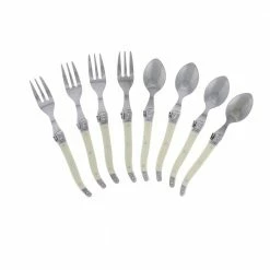 French Home 8-Piece Laguiole Dessert/Cocktail Set with Faux Ivory Handles (Service for 4) by Unbranded -Flatware Sales Store ivory handle flatware sets grp262 fa 1000