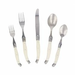 Laguiole 20-Piece Stainless Steel/Faux Ivory Flatware Set (Service for 4) by French Home