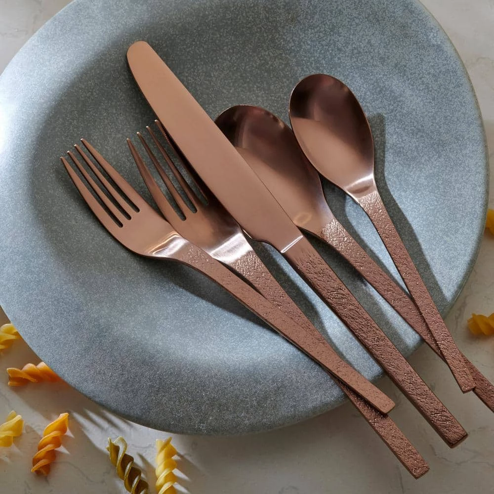 Eve 20 Piece Matte Copper 18/0 Stainless Steel Flatware Set, Service for 4 by ORNATIVE 5 Eve 20 Piece Matte Copper 18/0 Stainless Steel Flatware Set, Service for 4 by ORNATIVE - Image 5