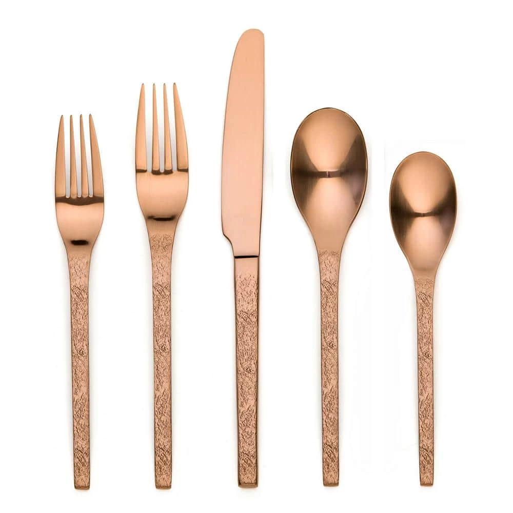 Eve 20 Piece Matte Copper 18/0 Stainless Steel Flatware Set, Service for 4 by ORNATIVE 1 Eve 20 Piece Matte Copper 18/0 Stainless Steel Flatware Set, Service for 4 by ORNATIVE
