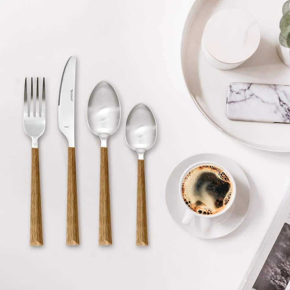 Dali Wood Look 16-Piece Flatware Set by Tomodachi 4 Dali Wood Look 16-Piece Flatware Set by Tomodachi - Image 4