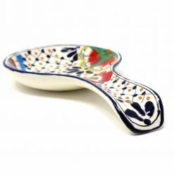 1-Piece Dots and Flowers Mexican Pottery Ceramic Spoon Rest by Global Crafts 9 1-Piece Dots and Flowers Mexican Pottery Ceramic Spoon Rest by Global Crafts -Flatware Sales Store multi serving sets mc125d gwh 4f 1000