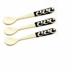 Handmade Natural Bone Bar Set of 3 Spoons by Global Crafts