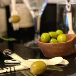 Handmade Natural Bone 2-Spoons and 1-Fork 3-Piece Appetizer Set by Global Crafts 7 Handmade Natural Bone 2-Spoons and 1-Fork 3-Piece Appetizer Set by Global Crafts -Flatware Sales Store natural brown black serving sets knb00x k3 a gwh 31 1000