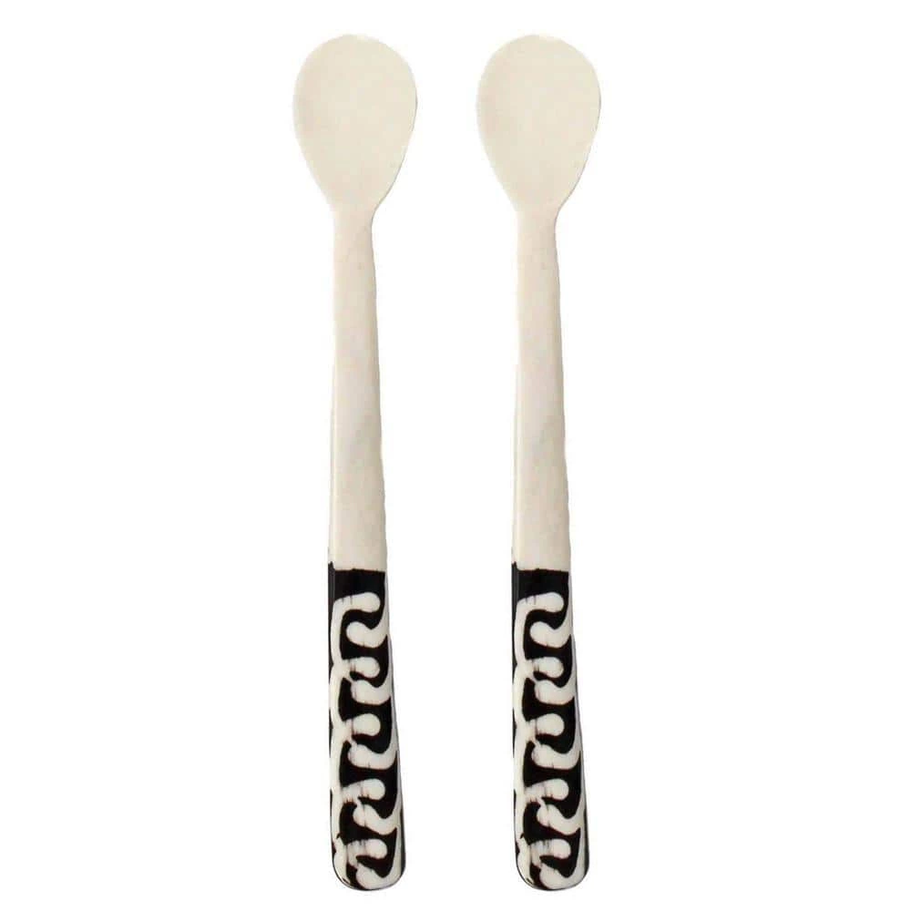 Long Batik Bone Spoon (Set of 2) by Global Crafts 1 Long Batik Bone Spoon (Set of 2) by Global Crafts