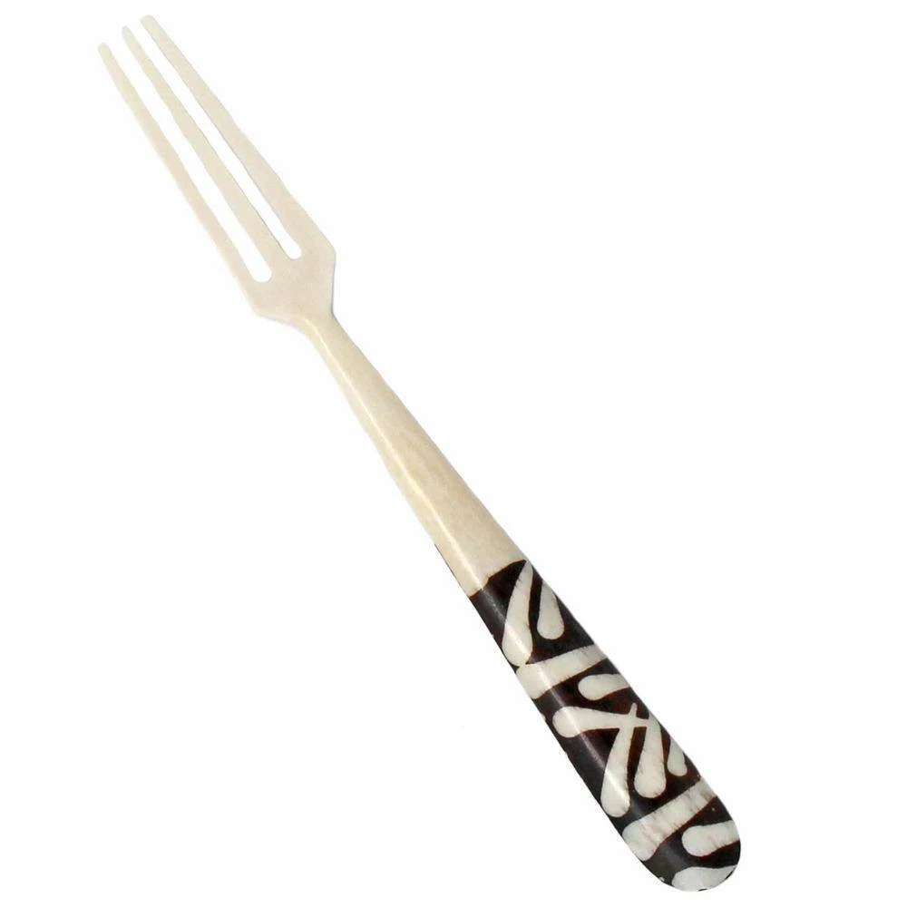 Long Batik Bone Appetizer Fork (Set of 2) by Global Crafts 2 Long Batik Bone Appetizer Fork (Set of 2) by Global Crafts - Image 2