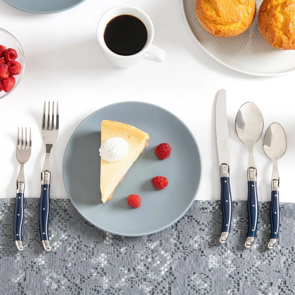 French Home Laguiole 20-Piece Navy Blue Stainless Steel Flatware Set (Service for 4) by Unbranded 3 French Home Laguiole 20-Piece Navy Blue Stainless Steel Flatware Set (Service for 4) by Unbranded - Image 3