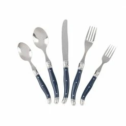 French Home Laguiole 20-Piece Navy Blue Stainless Steel Flatware Set (Service for 4) by Unbranded