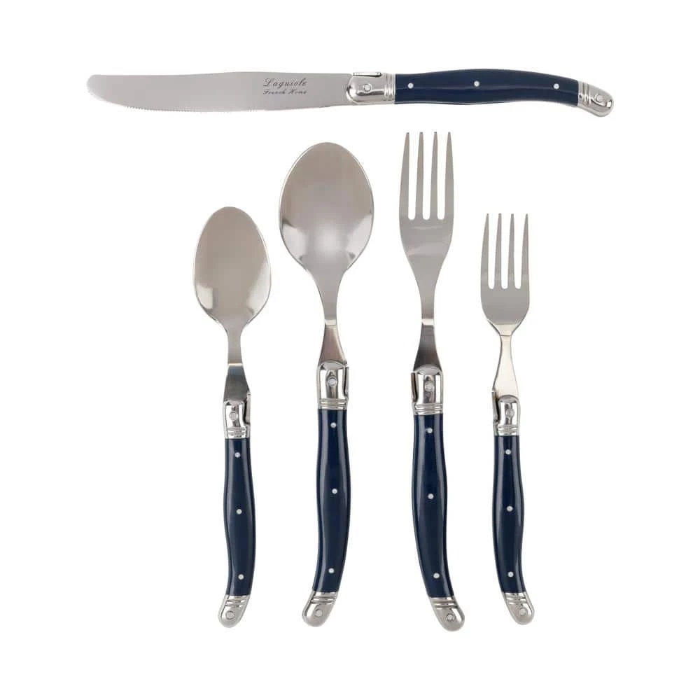 French Home Laguiole 20-Piece Navy Blue Stainless Steel Flatware Set (Service for 4) by Unbranded 2 French Home Laguiole 20-Piece Navy Blue Stainless Steel Flatware Set (Service for 4) by Unbranded - Image 2