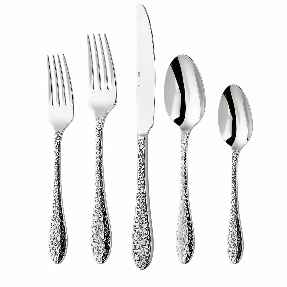 Ivy Flourish 18/10 Stainless Steel Teaspoons, European Size (Set of 12) by Oneida 6 Ivy Flourish 18/10 Stainless Steel Teaspoons, European Size (Set of 12) by Oneida - Image 6