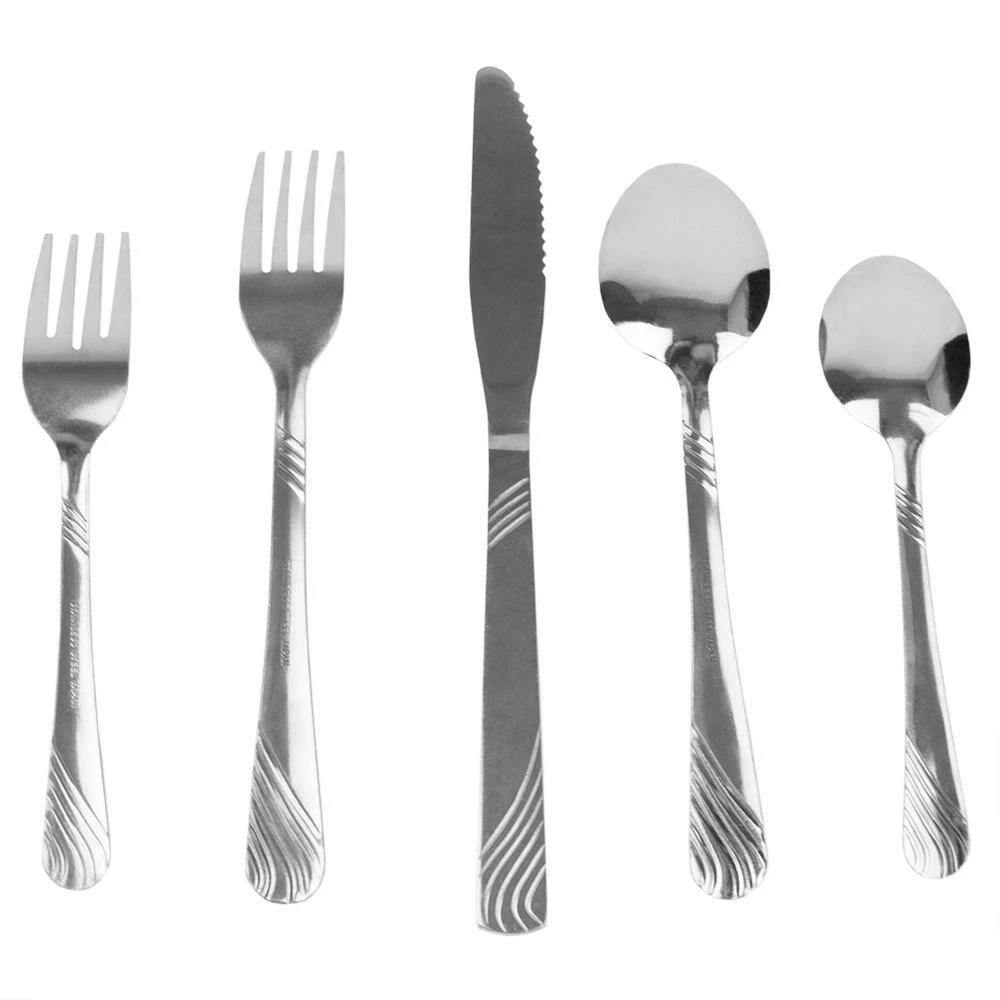 River 20-Piece Stainless Steel Flatware Set by Home Basics 4 River 20-Piece Stainless Steel Flatware Set by Home Basics - Image 4