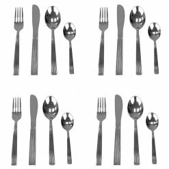 Stripes 18/0 Stainless Steel Flatware Set (Set of 16) by Unbranded