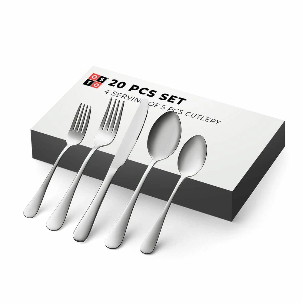 20-Piece Stainless Steel Flatware Set (Service for 4) by OSTO 1 20-Piece Stainless Steel Flatware Set (Service for 4) by OSTO