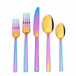 Emma 20-Piece Rainbow 18/0 Stainless Steel Flatware Set (Service for 4) by Ornative Tableware
