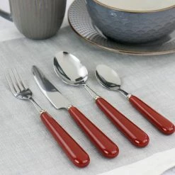 16-Piece Red Stainless Steel Soho Lounge Flatware Set (Service Set For 4) by GIBSON elite -Flatware Sales Store red gibson elite flatware sets 985116641m 31 1000