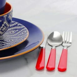 Sensations II 16-Piece Red Flatware Set (Service for 4) by Gibson -Flatware Sales Store red handles gibson flatware sets 98581981m 31 1000