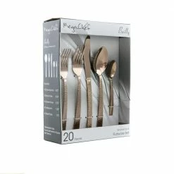 Baily 20-Piece Rose Gold Stainless Steel Flatware Set (Service for 4) by MegaChef
