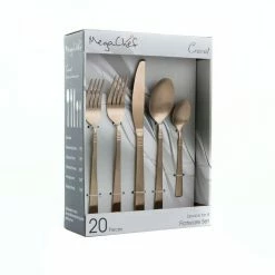 Cravat 20-Piece Matte Rose Stainless Steel Flatware Set (Service for 4) by MegaChef