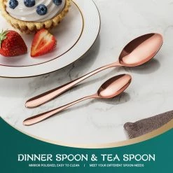 24-Piece Classic Rose Gold Stainless Steel Flatware Set (Service for 6) by vancasso -Flatware Sales Store rose gold vancasso serving sets vs sw g24 r 44 1000