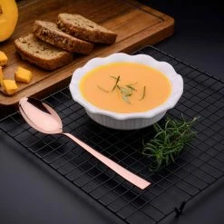 30-Piece Rose Gold 18/8 Stainless Steel Flatware Set Knife Fork Spoon Set (Service for 6) by Velaze -Flatware Sales Store rose gold velaze flatware sets vlz fw d30r 44 1000