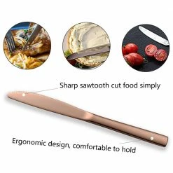 30-Piece Rose Gold 18/8 Stainless Steel Flatware Set Knife Fork Spoon Set (Service for 6) by Velaze -Flatware Sales Store rose gold velaze flatware sets vlz fw d30r 4f 1000