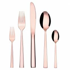 30-Piece Rose Gold 18/8 Stainless Steel Flatware Set Knife Fork Spoon Set (Service for 6) by Velaze