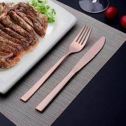 30-Piece Rose Gold 18/8 Stainless Steel Flatware Set Knife Fork Spoon Set (Service for 6) by Velaze -Flatware Sales Store rose gold velaze flatware sets vlz fw d30r 76 1000