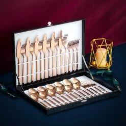 30-Piece 18/8 Rose Gold Flatware Set Stainless Steel Eating Utensils Set Knife Fork Spoon Set (Service for 6) by Velaze 15 30-Piece 18/8 Rose Gold Flatware Set Stainless Steel Eating Utensils Set Knife Fork Spoon Set (Service for 6) by Velaze -Flatware Sales Store rose gold velaze flatware sets vlz fw e30r 31 1000
