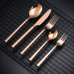 30-Piece 18/8 Rose Gold Flatware Set Stainless Steel Eating Utensils Set Knife Fork Spoon Set (Service for 6) by Velaze 10 30-Piece 18/8 Rose Gold Flatware Set Stainless Steel Eating Utensils Set Knife Fork Spoon Set (Service for 6) by Velaze -Flatware Sales Store rose gold velaze flatware sets vlz fw e30r 4f 1000