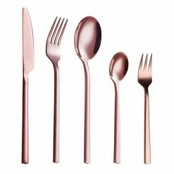 30-Piece 18/8 Rose Gold Flatware Set Stainless Steel Eating Utensils Set Knife Fork Spoon Set (Service for 6) by Velaze