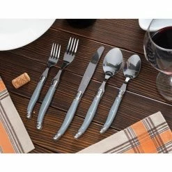 Laguiole 20-Piece Grey Fog Stainless-Steel Flatware Set (Service for 4) by French Home -Flatware Sales Store shades of grey french home flatware sets lg131 4f 1000