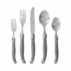 Laguiole 20-Piece Grey Fog Stainless-Steel Flatware Set (Service for 4) by French Home