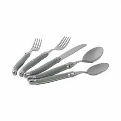 Laguiole 20-Piece Grey Fog Stainless-Steel Flatware Set (Service for 4) by French Home -Flatware Sales Store shades of grey french home flatware sets lg131 76 1000