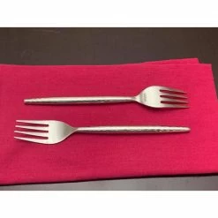 Stainless Steel Dinner Forks Set of 6-Pieces (Hammered, Silver Glossy) by Vibhsa -Flatware Sales Store silver flatware sets forkssilver6 44 1000