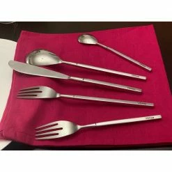 Modern Stainless Steel Silverware 20-Piece Flatware Set, Service for 4 (Square Handle) by Vibhsa -Flatware Sales Store silver flatware sets gt700 4f 1000