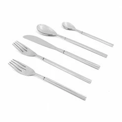 Modern Stainless Steel Flatware 5-Piece Place Setting by Vibhsa