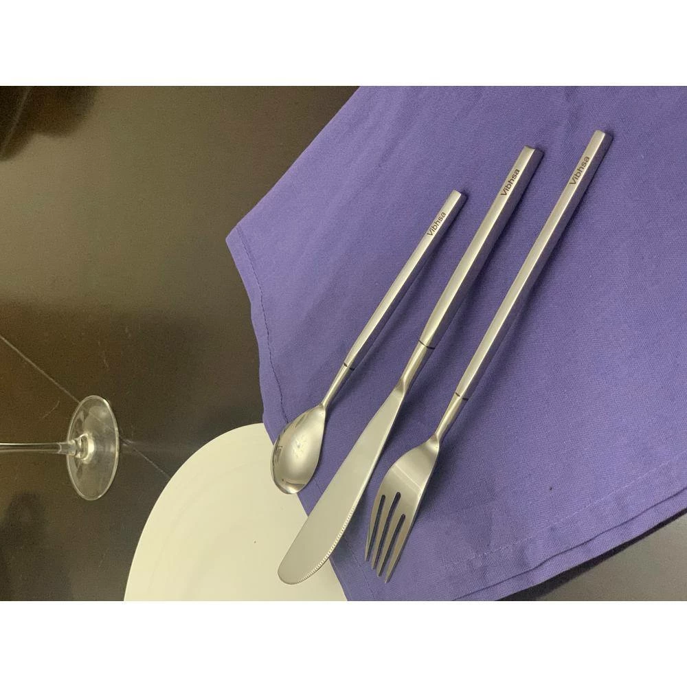Modern 18-Piece Stainless Steel 18/0 Flatware Set (Dinner Knife, Dinner Fork, Dessert Spoon) by Vibhsa 5 Modern 18-Piece Stainless Steel 18/0 Flatware Set (Dinner Knife, Dinner Fork, Dessert Spoon) by Vibhsa - Image 5