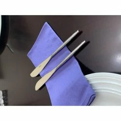 Stainless Steel Dinner Knives Set of 6-Pieces (Hammered, Silver Glossy) by Vibhsa -Flatware Sales Store silver flatware sets knivessilver6 4f 1000